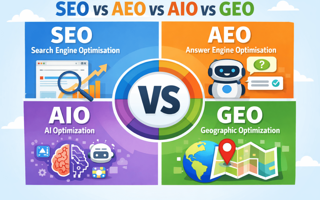 What’s The Difference Between SEO, AEO, AIO, and GEO?